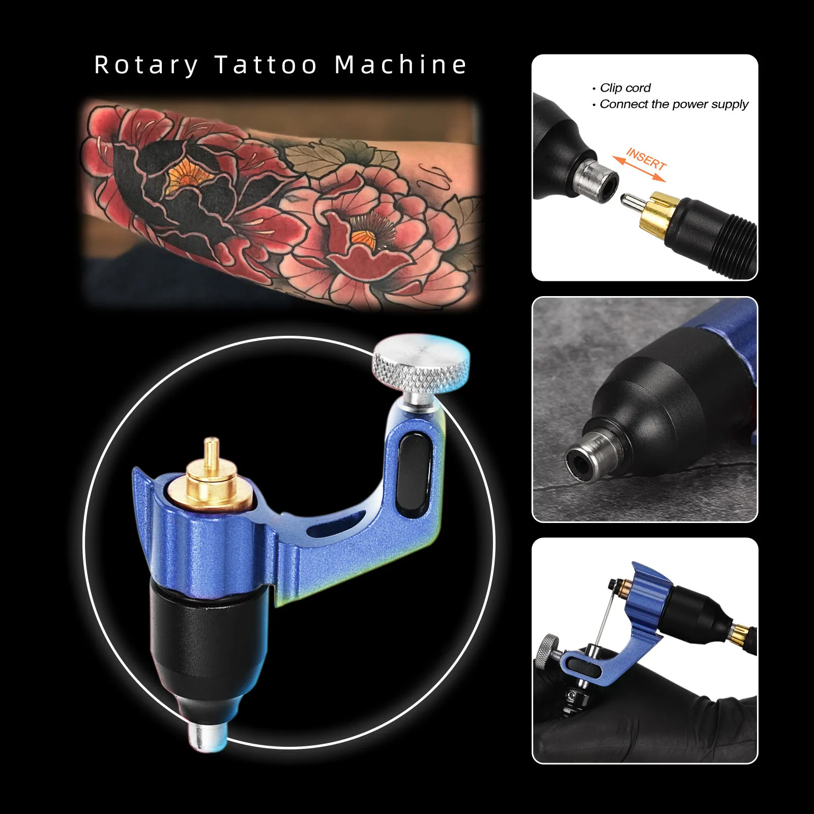 Machine de tatouage professionnelle Forte Moteur silencieux électrique  Rotary Tattoo Machine