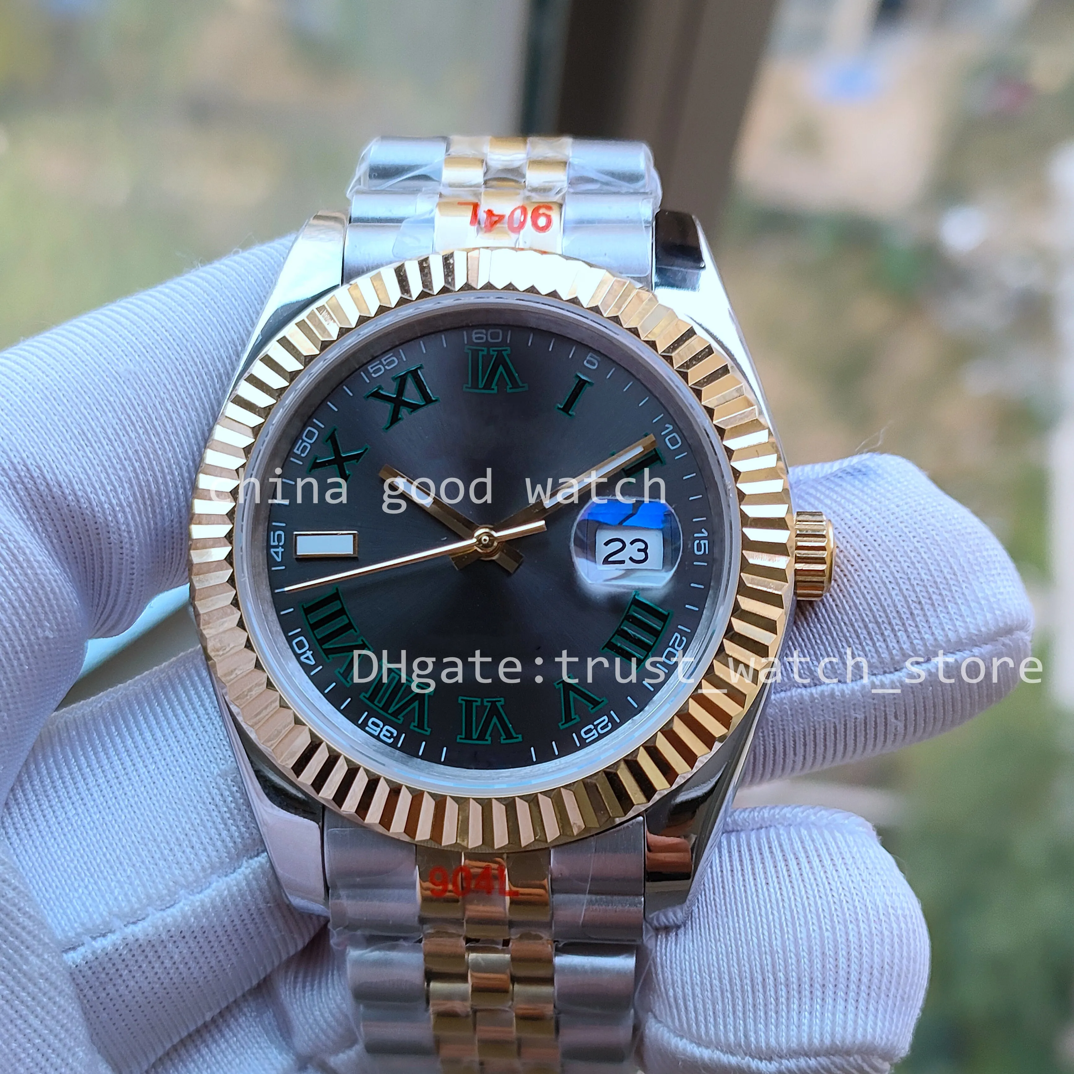 Super Reloj De Dos Tonos Con Esfera Romana De Wimbledon Para Hombre Movimiento Automatico Reloj De 41 Mm Relojes Clasicos Acero 904L Zafiro Correa Jubilee Wr199y De 94 63 DHgate