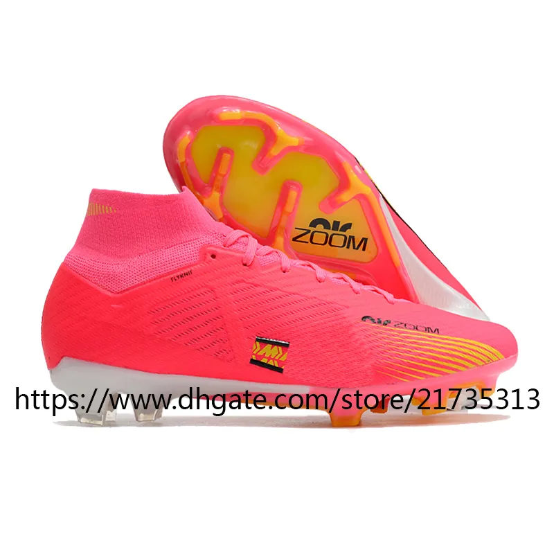 Gift Bag Quality Soccer Football Boots Mercurial Superfly 9 Elite FG Shoes For Mens High Ankle Pink Blue Black Green White Purple 9523410