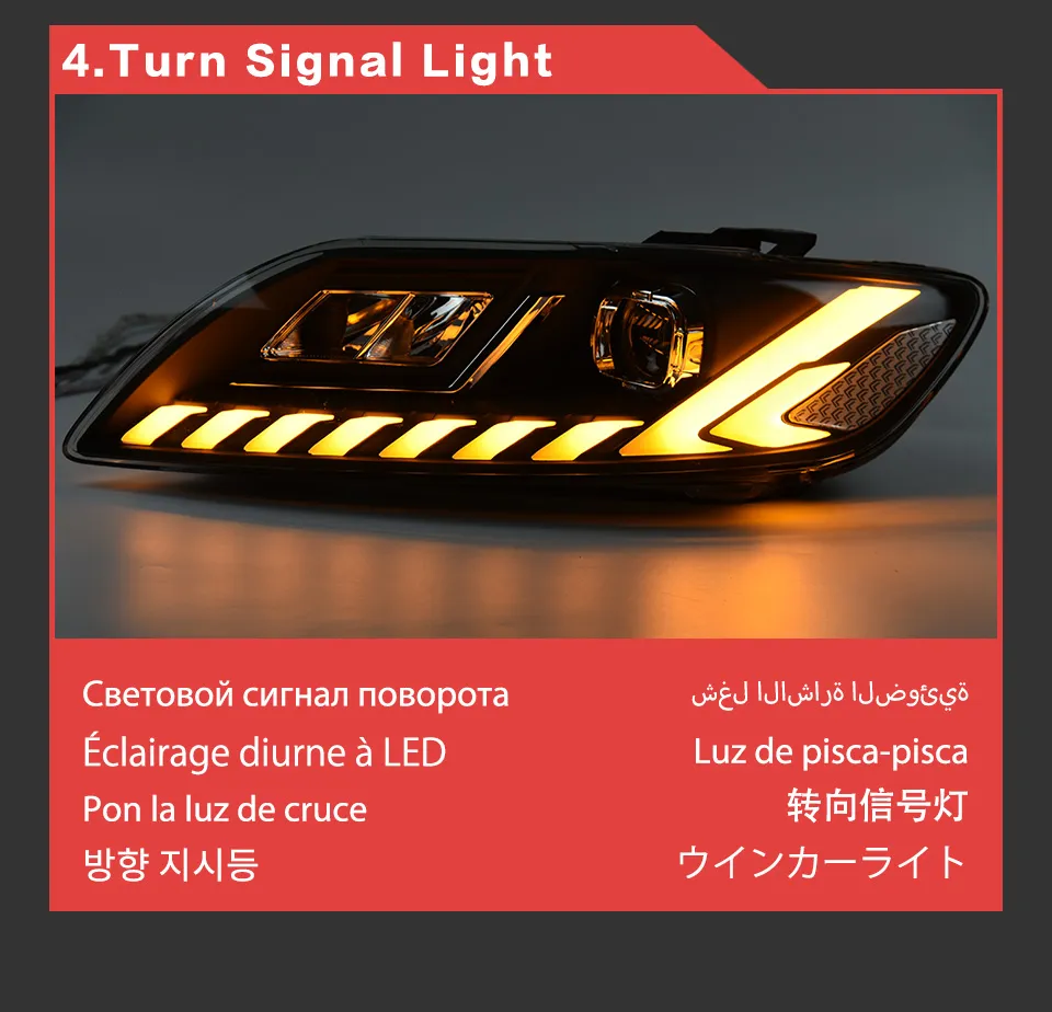 Kit Feux De Jour LED (DRL) Pour Audi Q7 - Blanc 6000-6700K - Avec Clignotants Jaunes - Neuf
