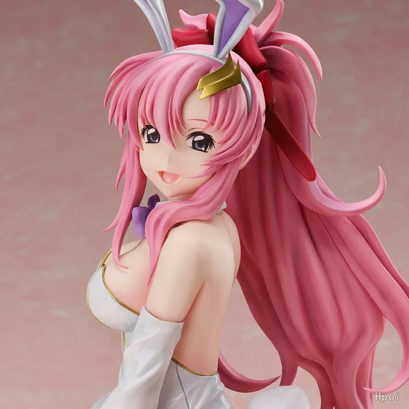 Zhongkaihua Adorable figurine Anime Girl - Oreilles de lapin roses et queue de lapin moelleuse - Figurine en PVC - Image statique - Ornements de bureau