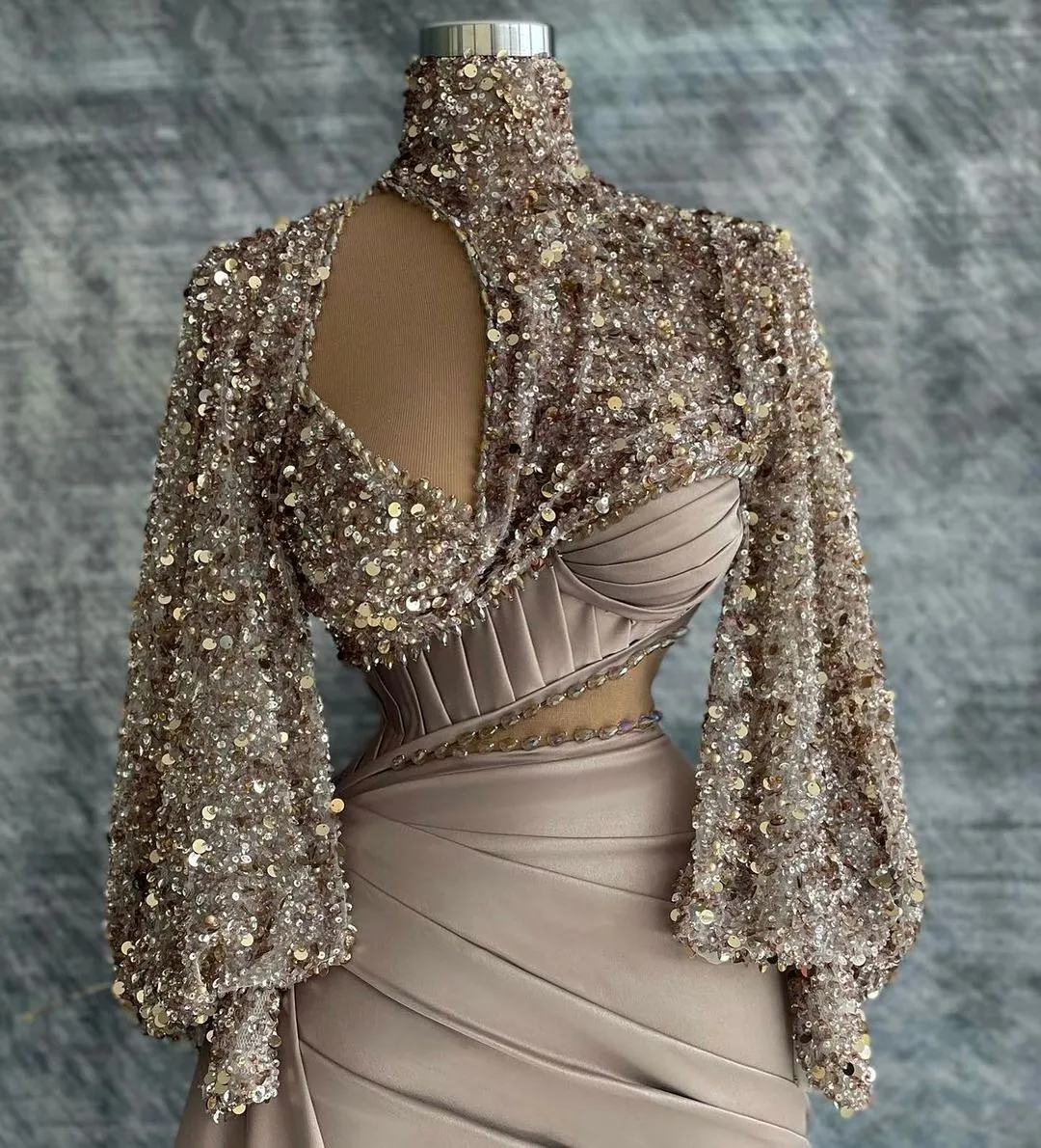 fitted lace wedding dress Andrea & Leo A1481 Fitted Long Formal Beaded Sequin Prom Dress  The Dress  Outlet