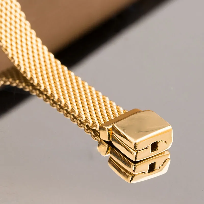 Pandora mesh bracelet gold deals