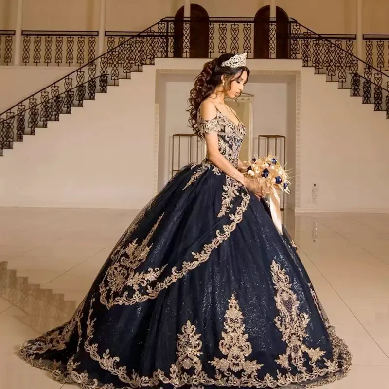 navy blue quinceanera dresses