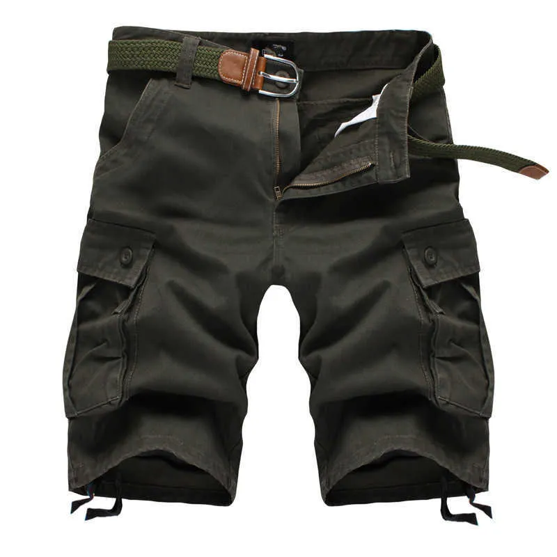 STICKON Men's Athletic Shorts With Zipper Pockets - Elastic Waist Casual Summer Shorts, Army Green, Medium