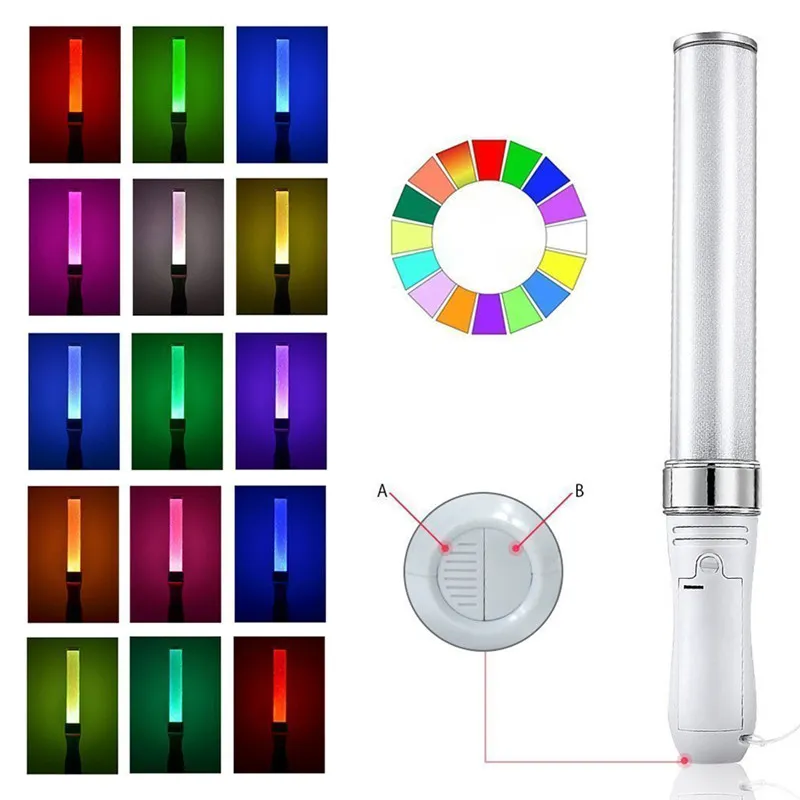 12 Pcs LED Reusable Glow Sticks 15 Color Lightstick With AAA Battery Glow Dark Party Favor Supplies Concert Camping Halloween Christmas New Year Wedding B - View #10