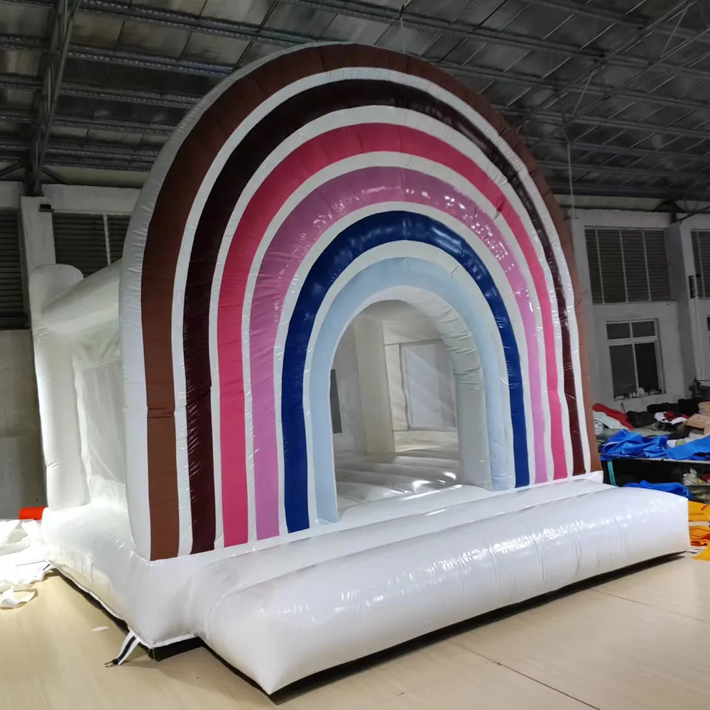 Wholesale Wholesale Inflatable Pastel Rainbow Bouncer Castle With ...