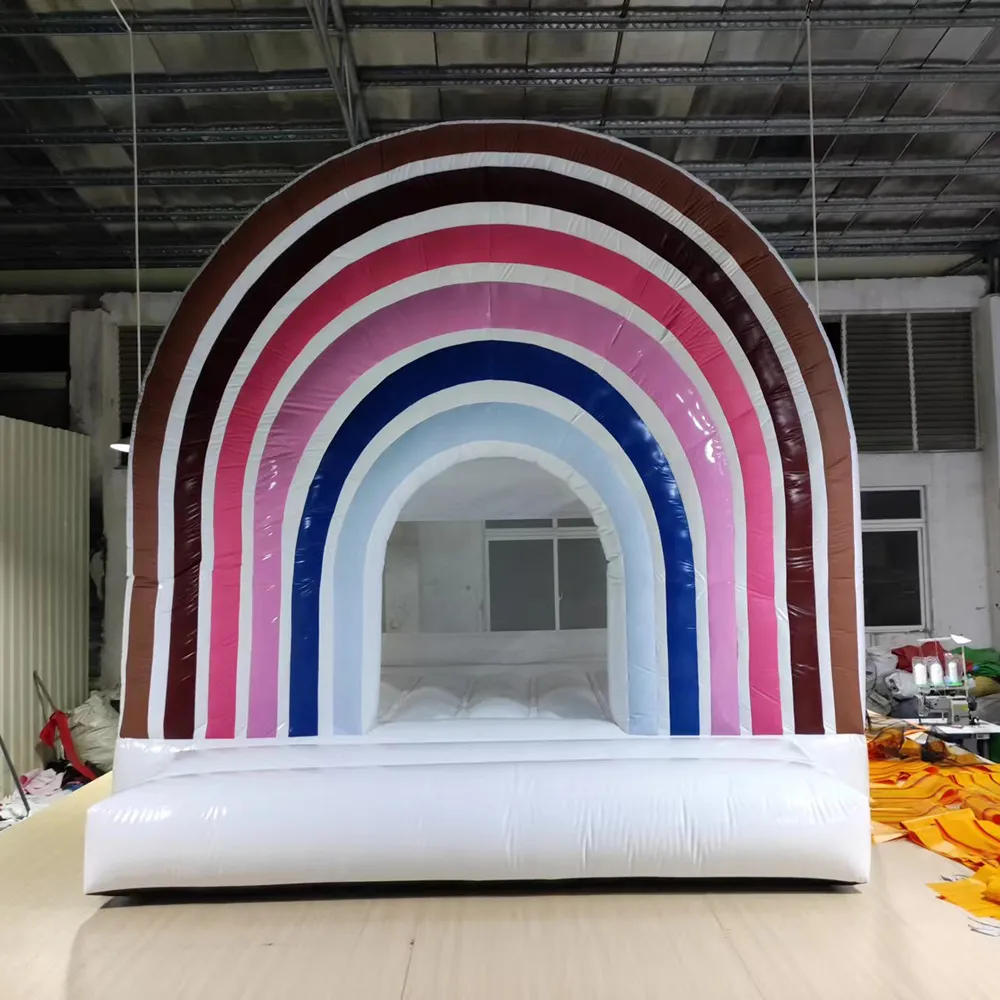 Wholesale Wholesale Inflatable Pastel Rainbow Bouncer Castle With ...