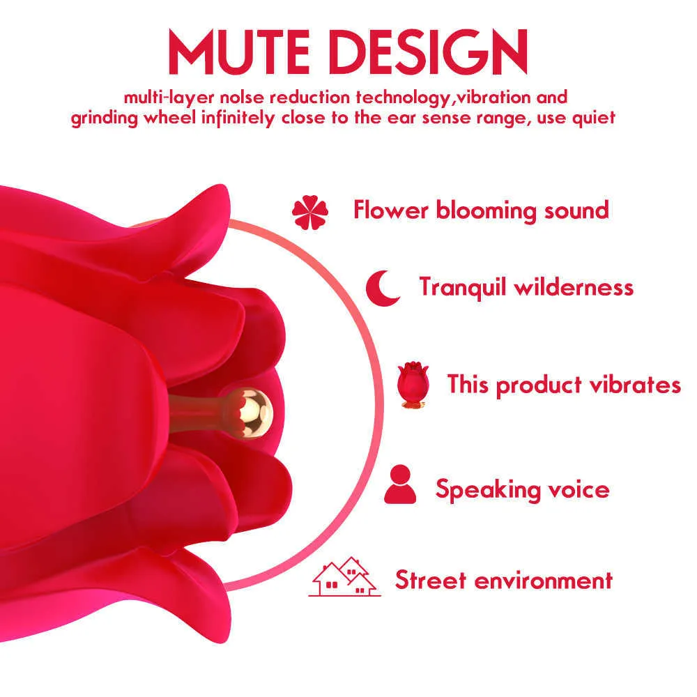 Rose Toy Vibrator 10 Modes, Female Massager
