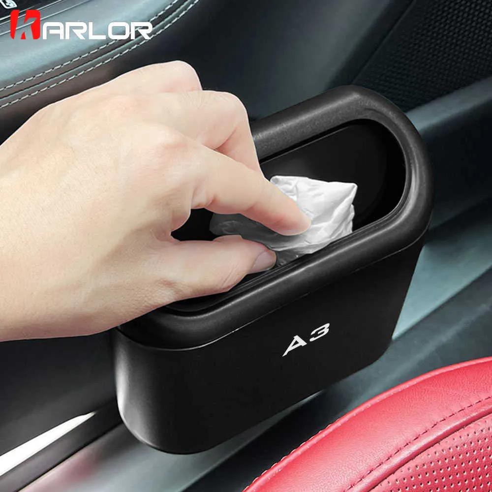 Poubelle De Voiture Avec Couvercle à Clapet - Pour Porte-gobelets Audi A4 Avant - ABS, Dimensions 6x15x9 Cm