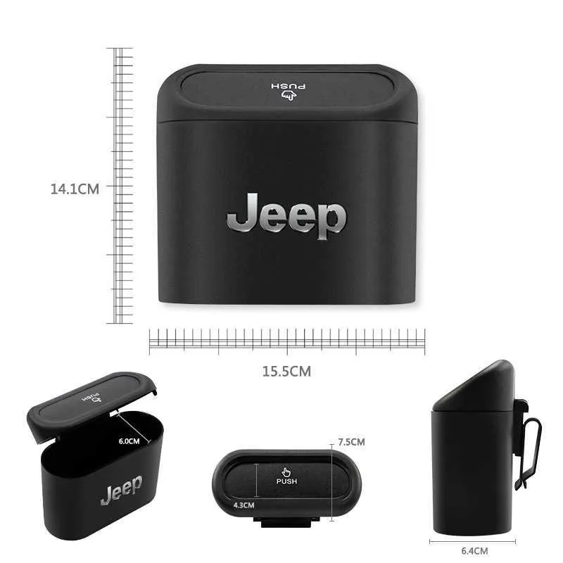 Car Trash Bin For Jeep Durable Storage Garbage Case, Fits Renegade,  Compass, Grand Cherokee, Wrangler, Patriot From Sportop_company, $9.66