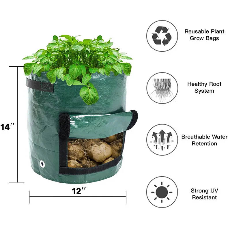 7 Gallons Potato Grow Container Bag DIY Planter PE Cloth Planting