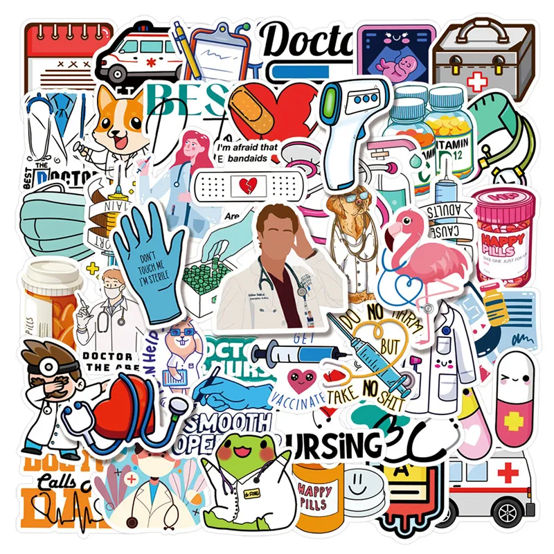 Lot De 50 Autocollants Vinyles - Motifs Variés Pour Décorer Voiture, Ordinateur, Valise, Skate... - Taille 5-7 Cm