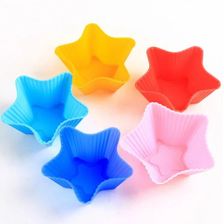 Forme D'étoile Silicone Cupcake Moules De Cuisson Tasse