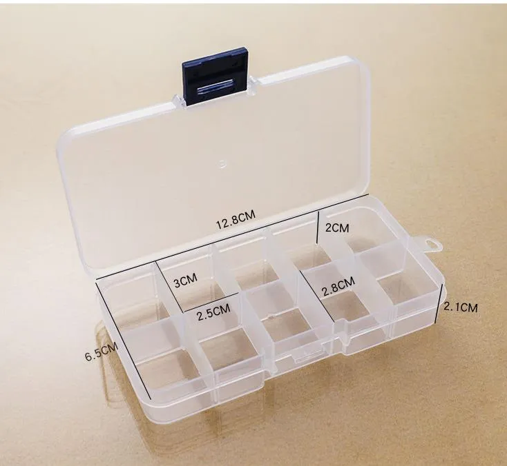 10 Grids Jewelry Storage Box Plastic Transparent Display Case Organizer  Holder For Beads Ring Earrings Jewelry SN398 From 0,81 €