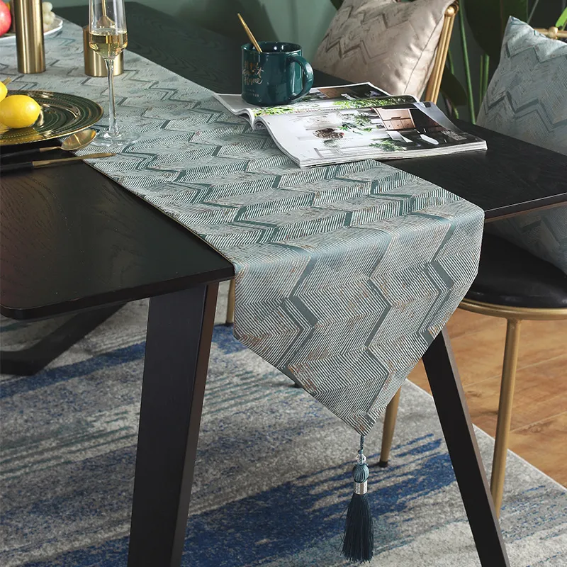 Juego de camino de mesa moderno de lujo de 12 x 71 pulgadas, camino  de mesa para escritorio, camino de mesa con diseños de moda para el hogar, caminos  de mesa
