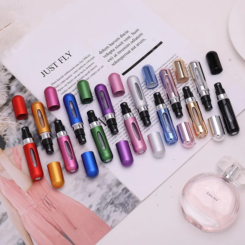 Yikimyfo Atomiseur Parfum Voyage Rechargeable – Lot De 3 Mini Vaporisateurs 5 Ml En Verre, Flacons Vides Anti-Fuite Avec Entonnoir Et Diffuseur
