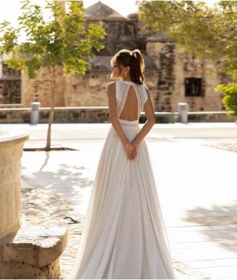 modest halter dress Chic A-line Halter Applique Lace Long Prom Dresses Modest Wedding Gown –  SELINADRESS