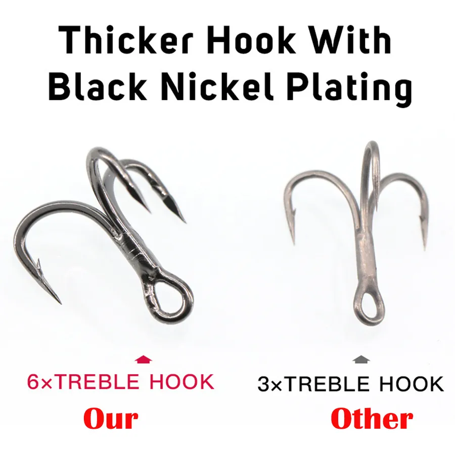 50Pcs three hooks Lure anchor fish sea ​​fishing Three claw anchor hook  silver black Plating barbed High-carbon steel