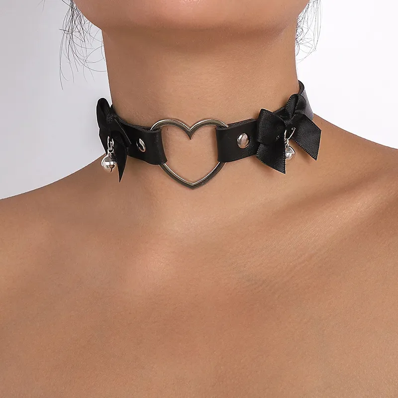 Leather collar necklace clearance