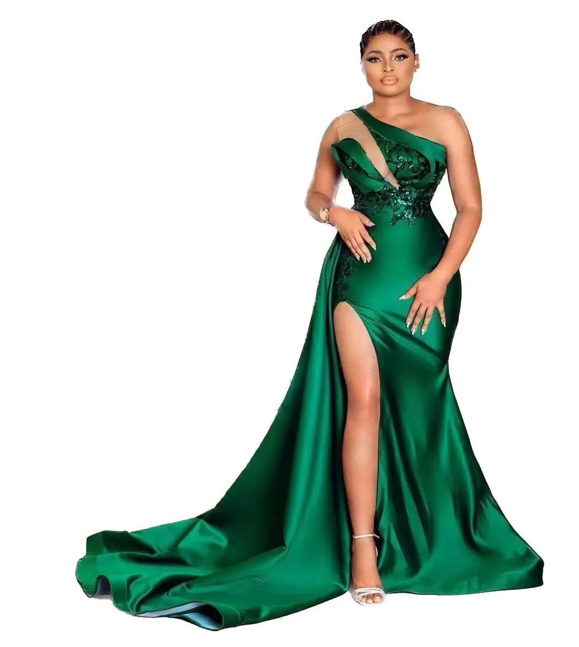 hunter green one shoulder dress Hunter Green One Shoulder Party Dress – B. Royal Boutique