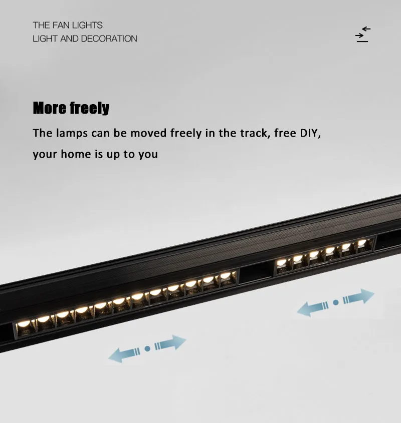 Modern Magnetic Track Lights Embedded LED Floodlight Grillelight Living Room Without Main Light Lighting Grille Lamp Suit