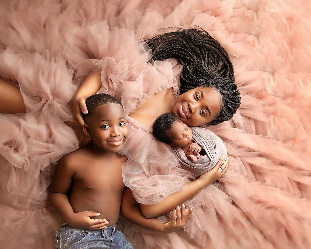 Sexy Maternity Dress Khaki Ruffle Tulle Long Sleeve Robe For Baby Shower,  Photo Shoot, Party African Style Prom Dresses For Women From Haiyan4419,  $92.38 | DHgate.Com