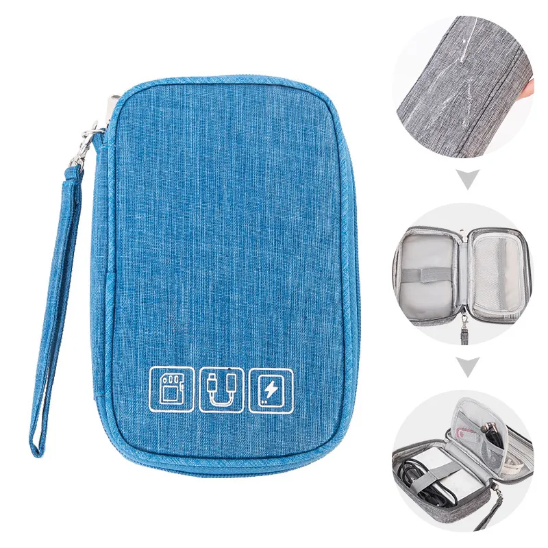 Sac de rangement accessoires Gadgets - cable charger - cable USB - carte SD  - écouteurs clé Usb - disque dur