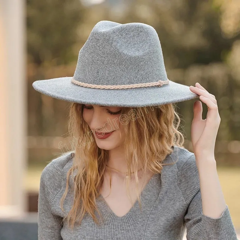 Ladies Fedora Hat: Elegant Wool Wide Brim Fedora For Wedding  display picture 3