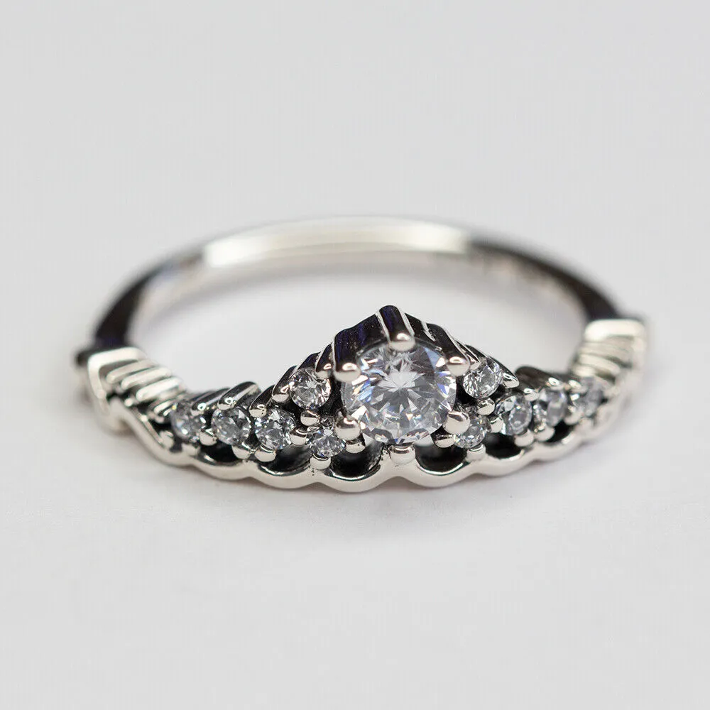 Tiara Da Favola In Argento Sterling 925 Con Pietre Trasparenti