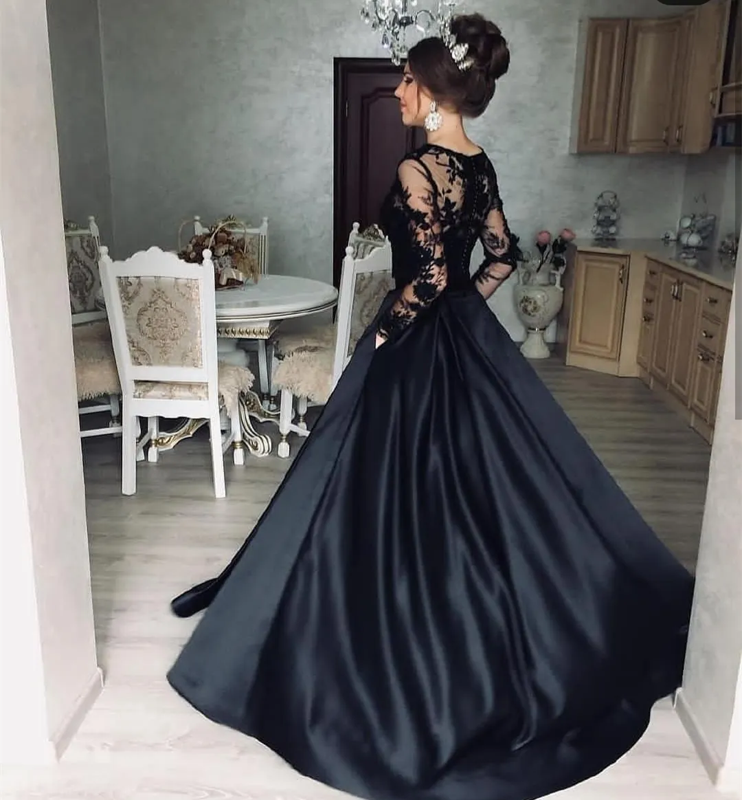 Buy SSPBridal Jewel Neck Velvet Long Sleeves Evening Prom Dresses Mermaid  Court Train Party Gowns Formal Zipper Back Black 6 at Amazon.in