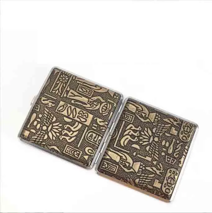 cigarette case egypt Vintage Egyptian Motif Case, Card Holder Egyptian Cigarette Case Cover Case