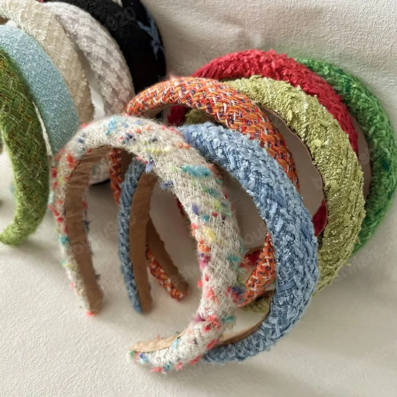 Wide Headband Tweed Padded Hair Hoop: Stylish Fabric  display picture 1