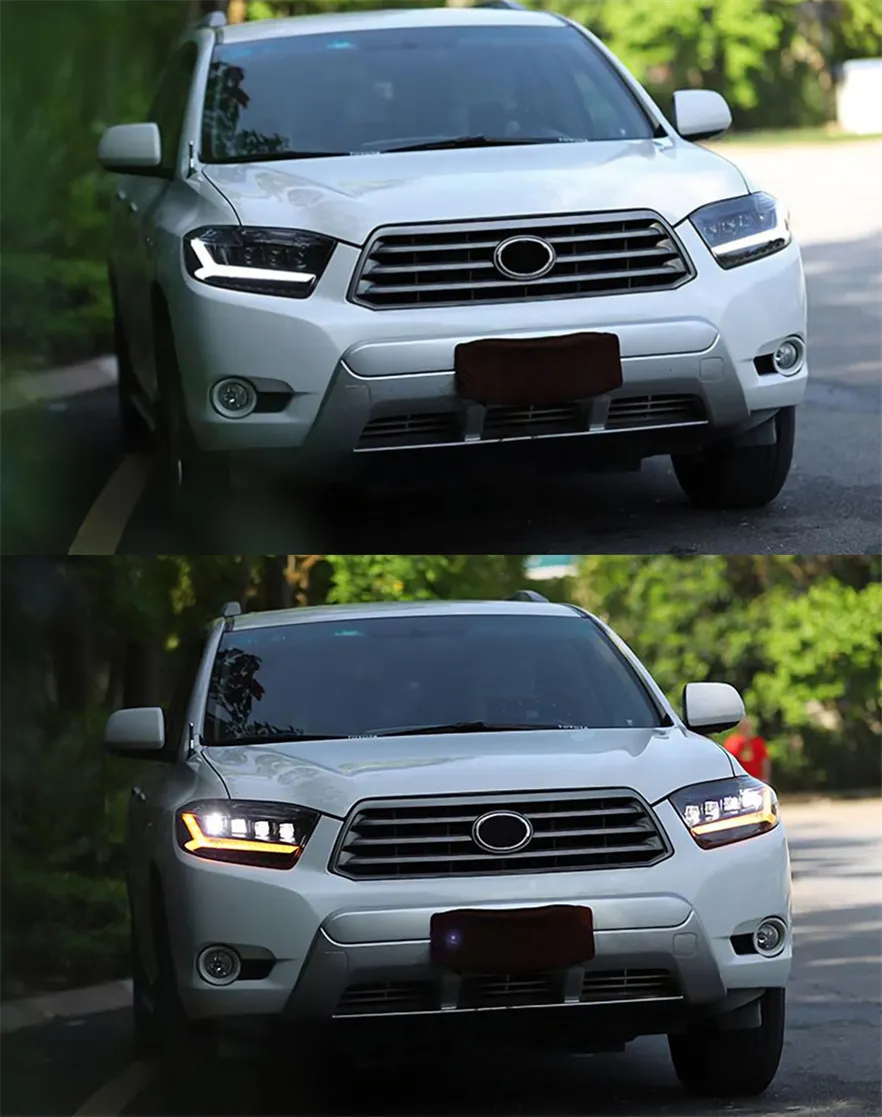 Par De Faros Esquineros Transparentes Con Carcasa Negra Para Toyota Highlander 2008-2010 | Reemplazo Directo Con Certificación DOT Y SAE