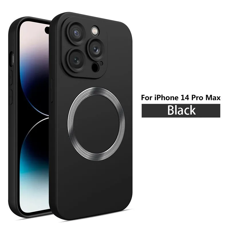 Nova Capa De Silicone Líquido Magsafe Carregamento Magnética Sem Fio Para Iphone 14 Pro Max 14