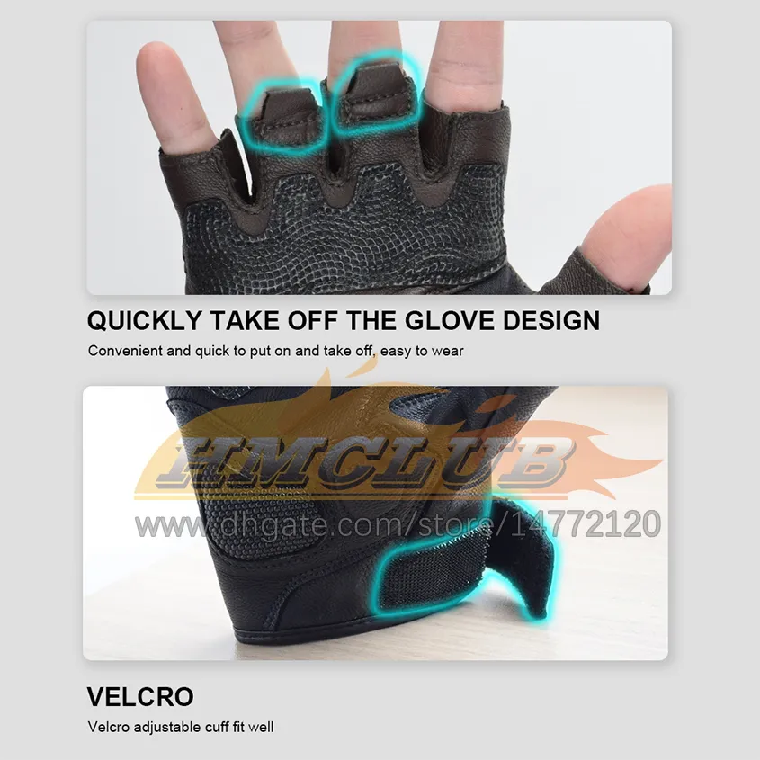 ST456 Guantes de moto amarillos de verano, guantes de cuero sin dedos para  Moto, guantes Retro de medio dedo para motocicleta, medio guantes para