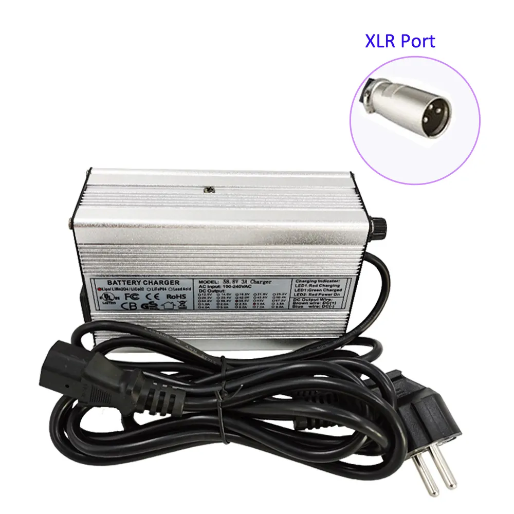 48v Li-ion Battery Charger Output 54.6v 3a For 48v Electric Bike