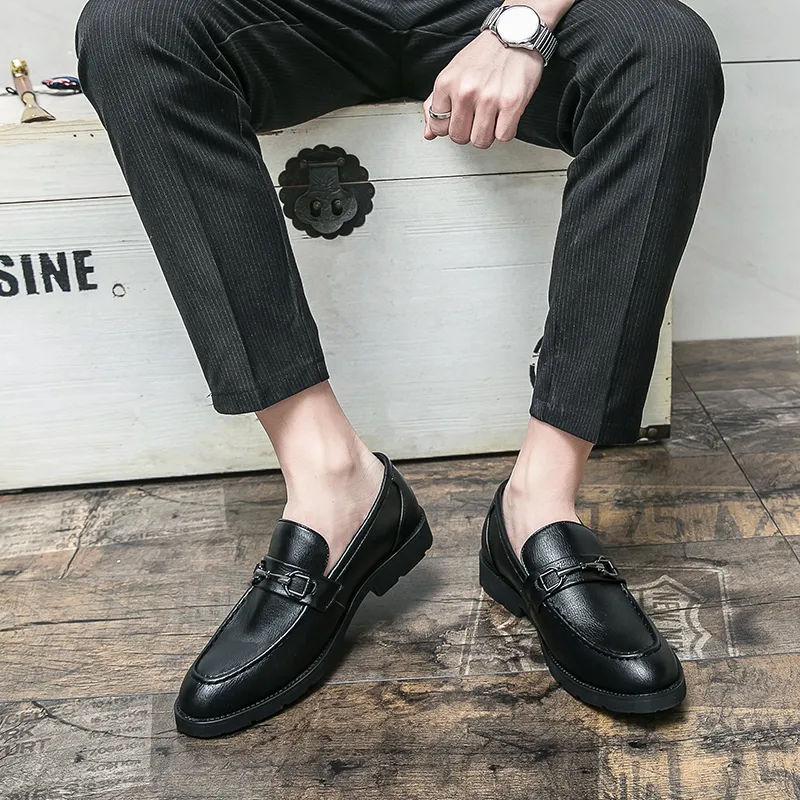Vegan Brogue Leather Oxford Shoes Pointed Toe One Stirrup Vintage Luxury Metal Buckle Men s Fashion Formal Casual Shoes Business Shoes Multi Size