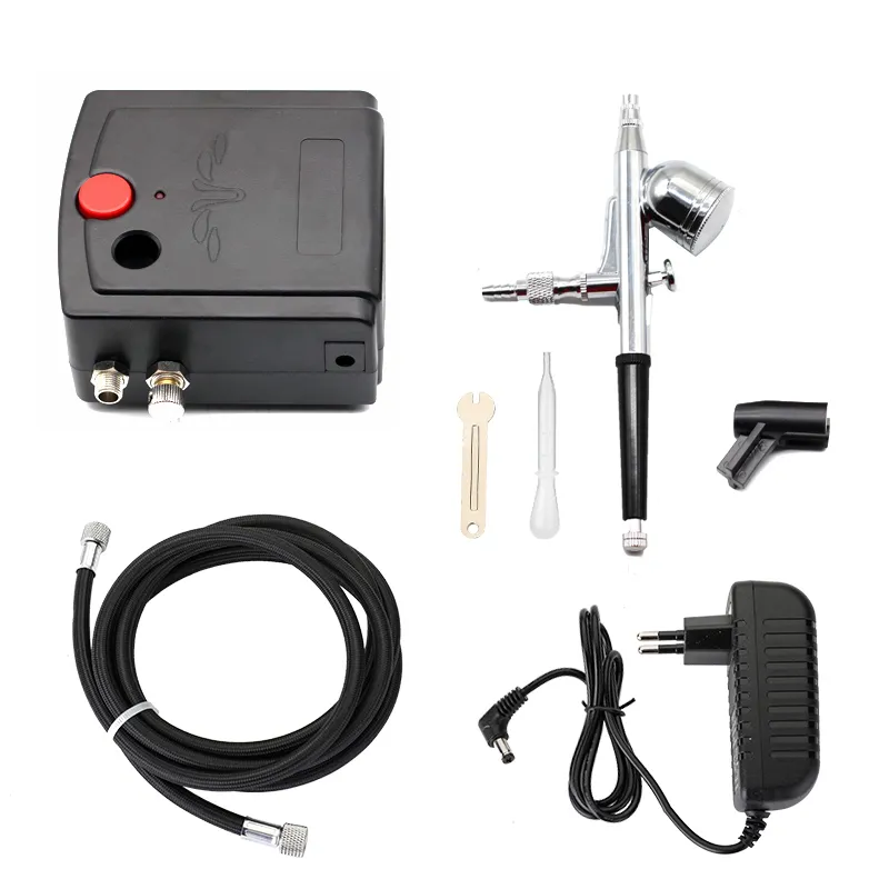 Spray Guns Dual Action Gun Airbrush With Compressor 0.3mm Kit For Nail  Model/Cake/Car Painting 221007 From Kong08, $52.47