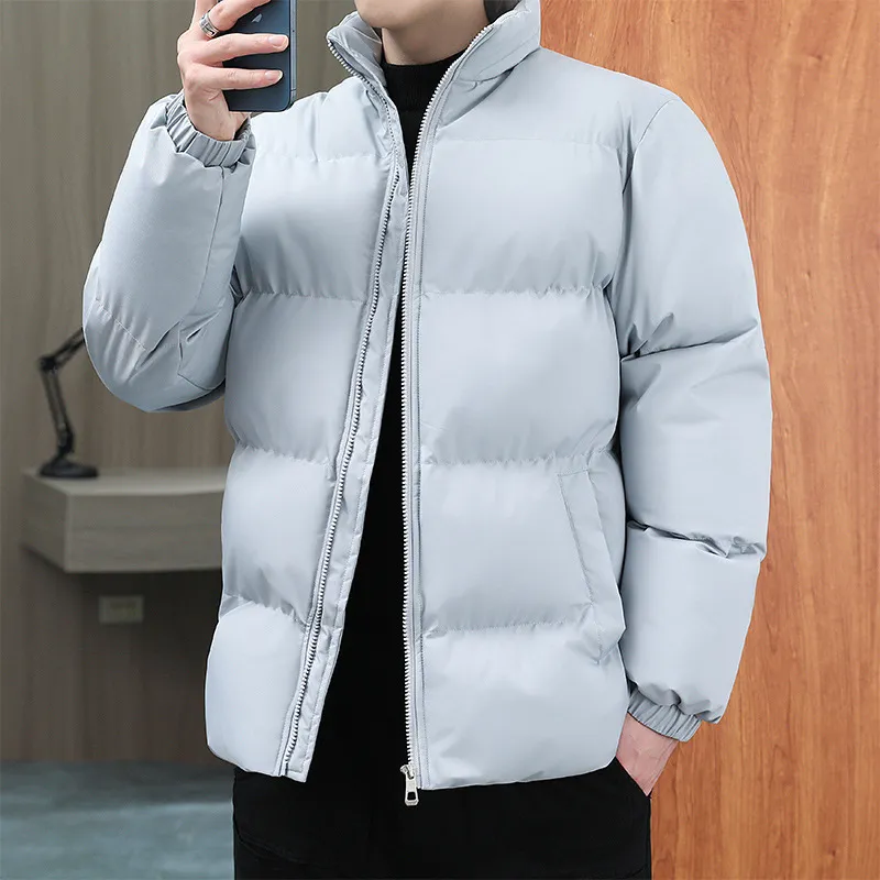 Mens Jackets Winter Solid Jacket Men Fluffy Puffer Jacket Fashion