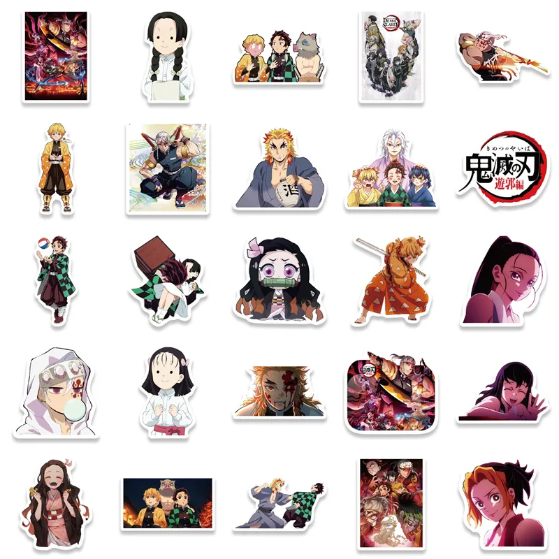 Demon Slayer Stickers Su Şişesi Dizüstü Bilgisayar Seyahat Kılıfı Araba ...