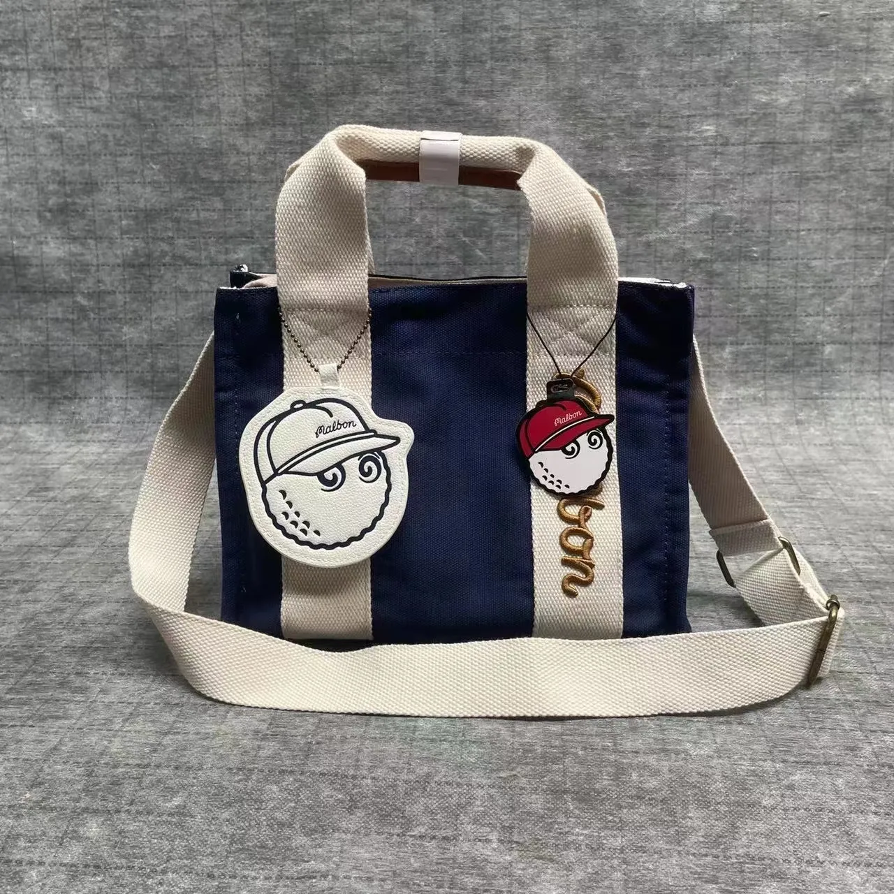 【MALBON GOLF】Sutton Canvas Tote Bag ■WOMAN /追跡付 Malbon Golf Bag Ladies Handbag Tote bag Shoulder bag White