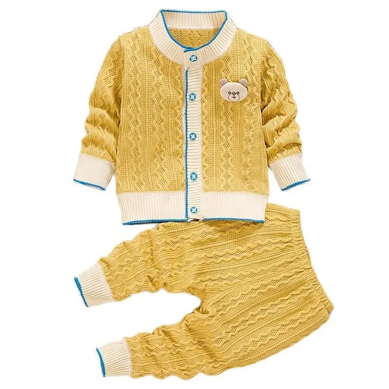 Clothing Sets Infant Baby Sweater Suit Autumn Winter Girl Knitting Set Warm Boy born Clothes 03 Years 221007