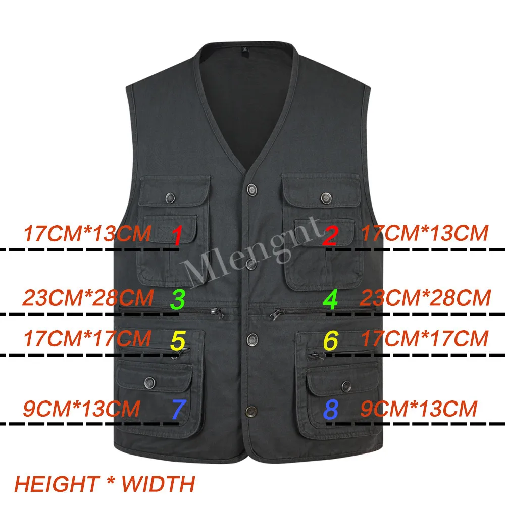 Mens Vests Classic Summer Men Vest Cotton Button Multi Pocket ...