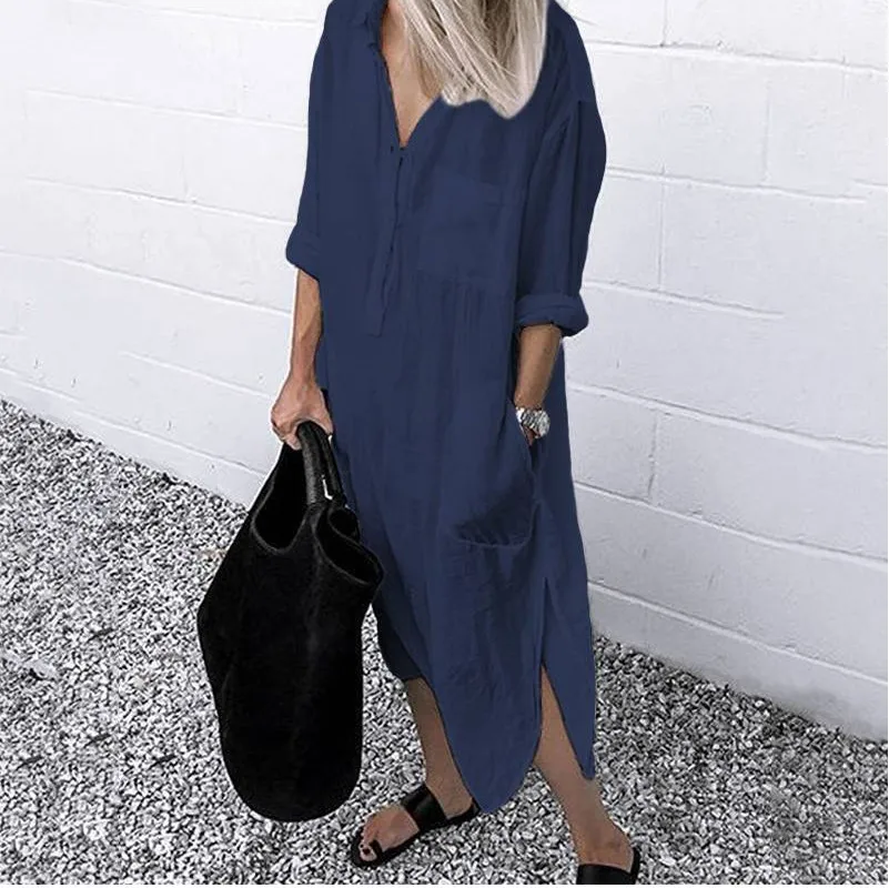 Casual Dresses Women Shirt Dress Spring Summer Lapel... From Bai06, $14.11  | DHgate.Com