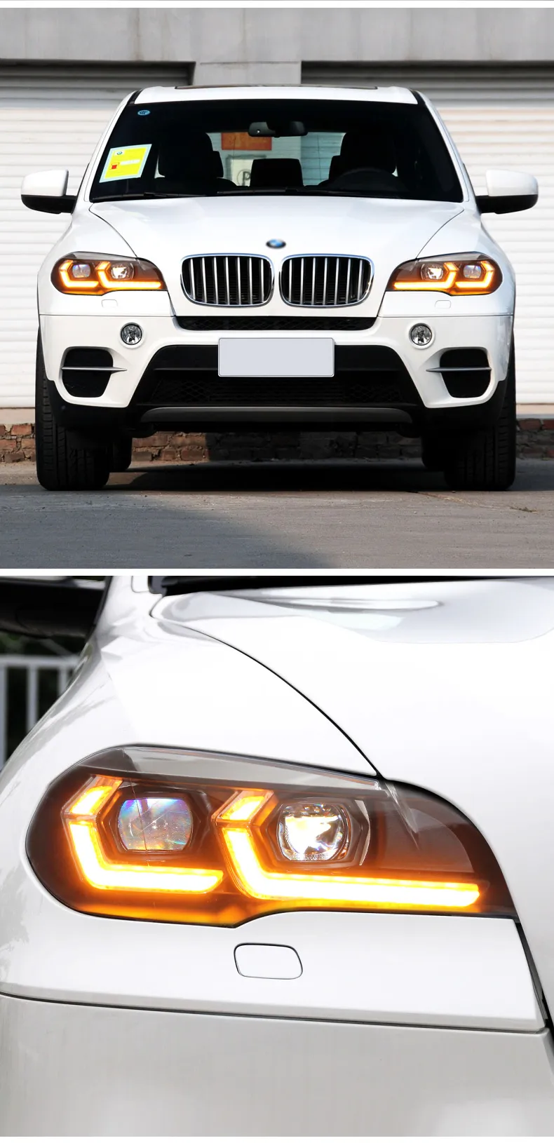 Head Lights For BMW X5 E70 LED Headlight Projector Lens 2007 2013
