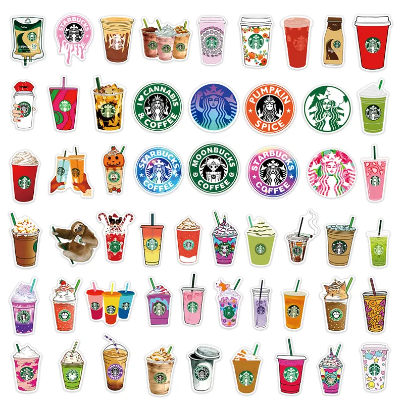 Vinyl Coffee Starbucks Stickers Pack For Water Bottles Perfect Gift Favors  And Accessorys From Harrypopper, $2.44