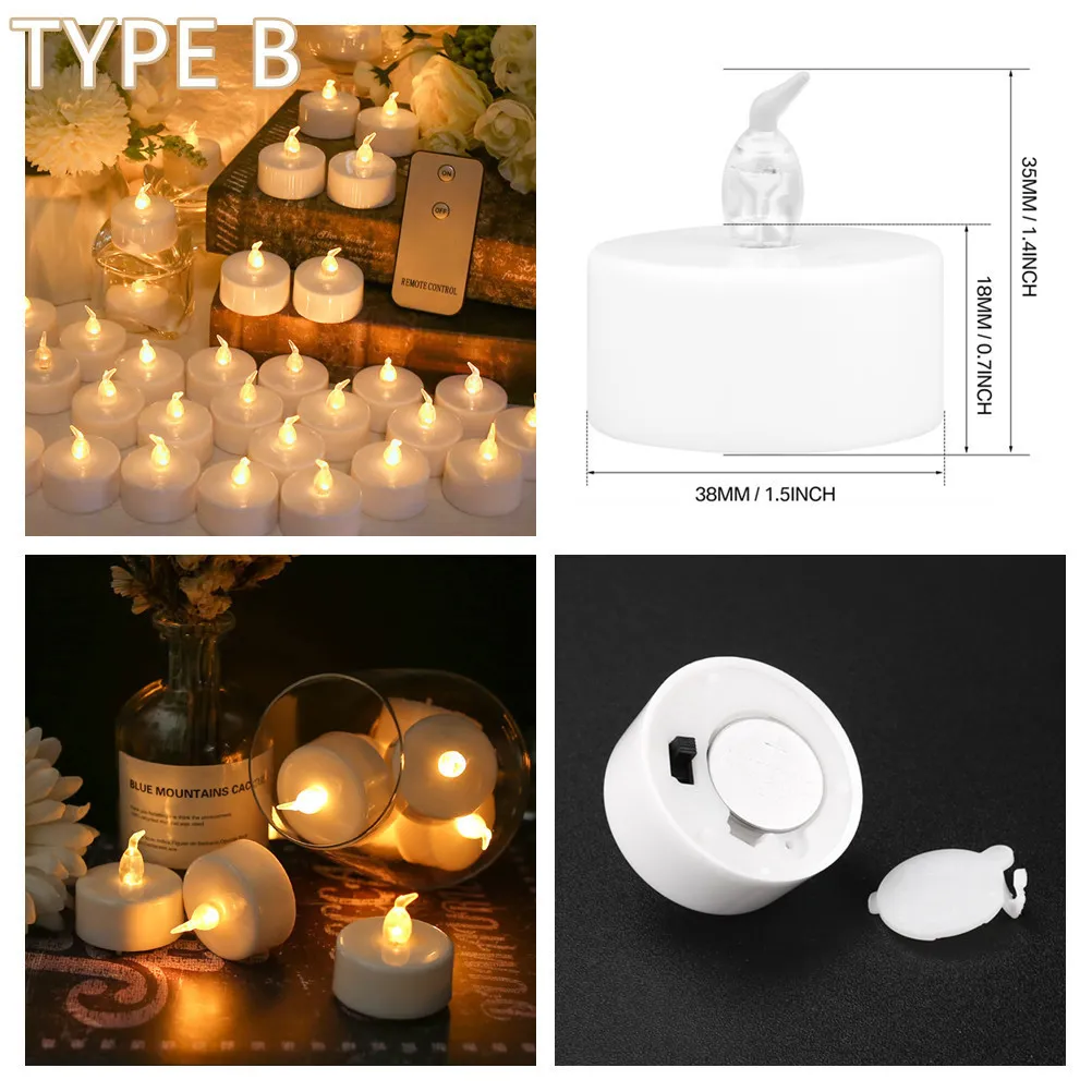12-Pack Flameless LED Tea Lights – Battery Operated Candles With 6-Hour Timer For Christmas, Weddings & More