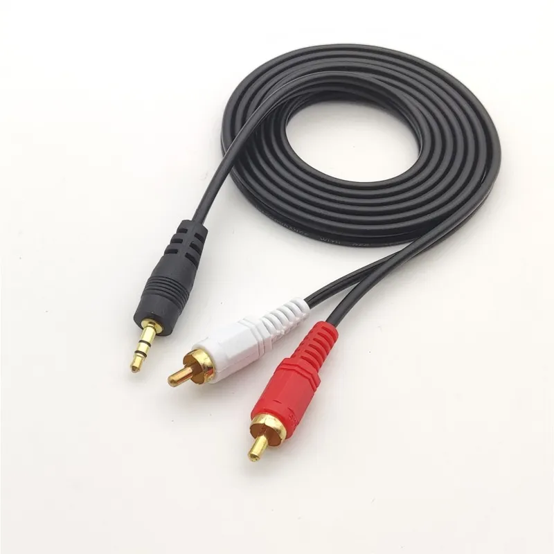 Mini 3.5mm AV 1 into 2 Audio Stereo Aux Cord 2 RCA to 3.5mm Male 3.5 Jack  RCA Aux Cable For Speaker Wire For Car/PC/TV