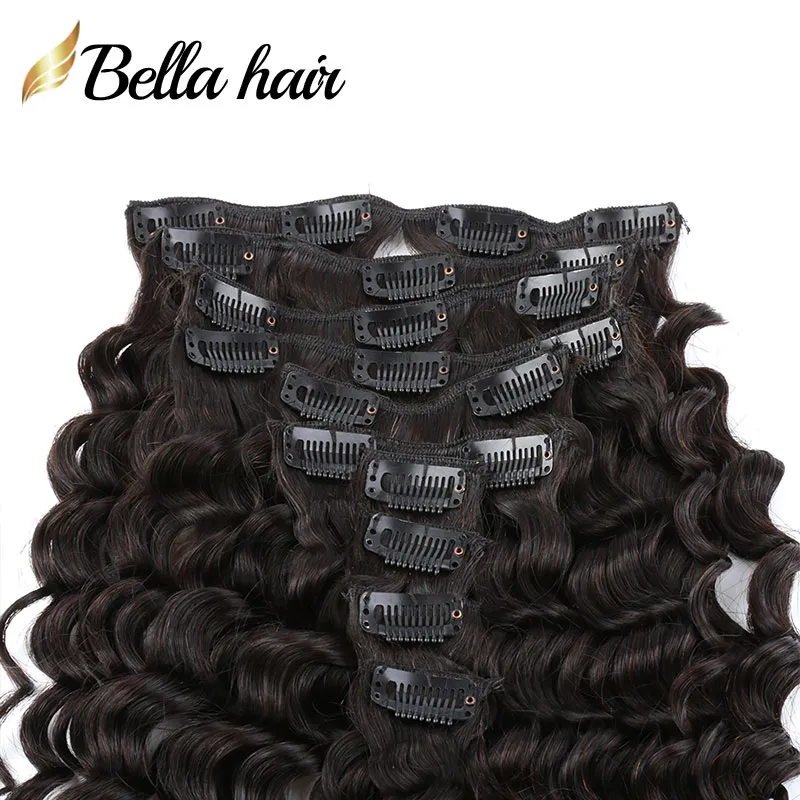 10-Piece Clip-In Human Hair Extensions, Water Wavy Curly Style, 120g Ship In 24Hours-Lumiere Water Wave Clip In Human Hair  main image 3
